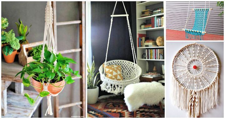 40 Awesome DIY Macrame Projects, DIY Crafts, DIY Projects, macrame wall hanging, macrame plant hanger