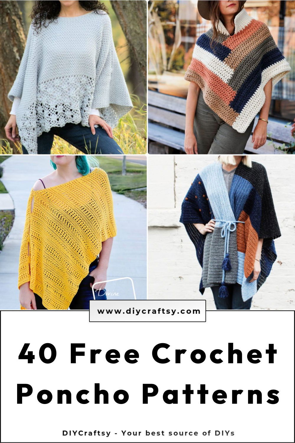 40 free crochet poncho patterns for beginners