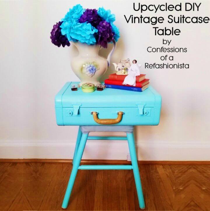 Adorable DIY Vintage Suitcase Table