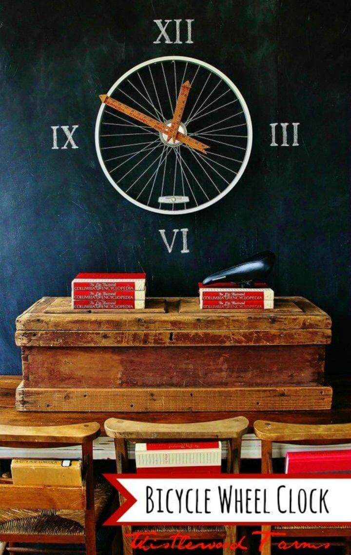 Amazing DIY Bicycle Wheel Clock