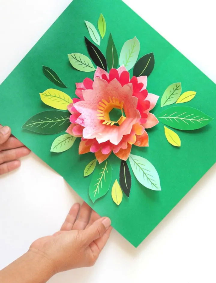 Birthday Card With Pop Up Watercolor Flower