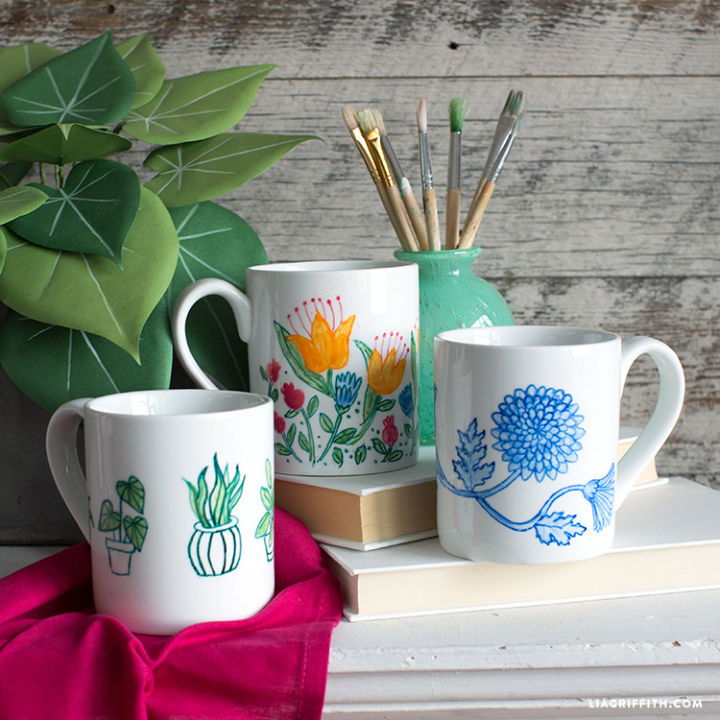 Botanical Painted Mug Gift for Boyfriend