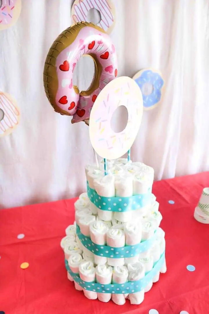 Easy to Make Diaper Cake for Baby Shower