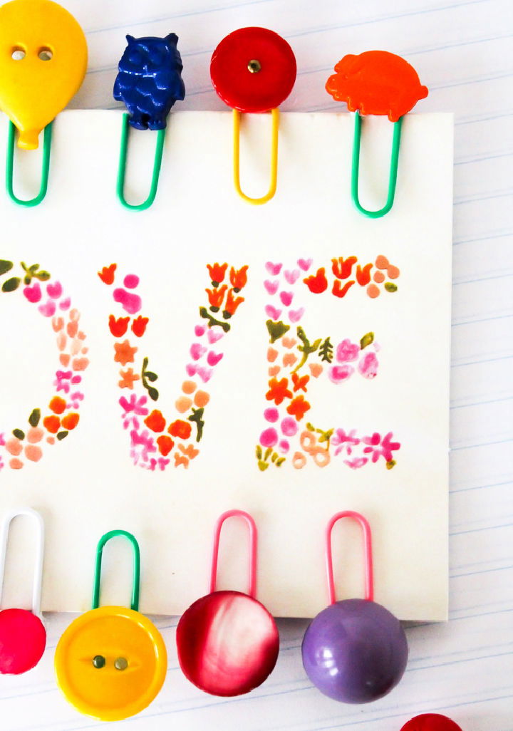 DIY Button Bookmarks for Kids