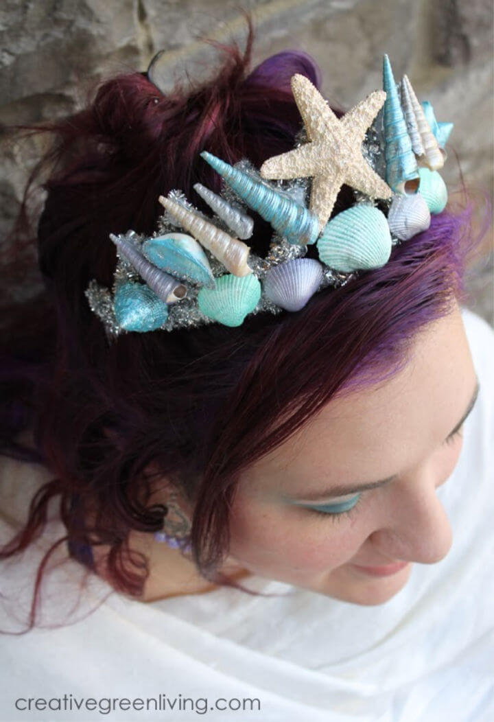 DIY Mermaid Crown With Seashells