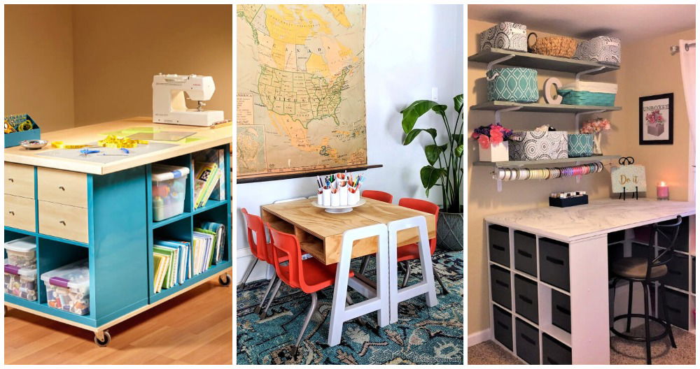 easy diy craft table plans or diy craft desk ideas