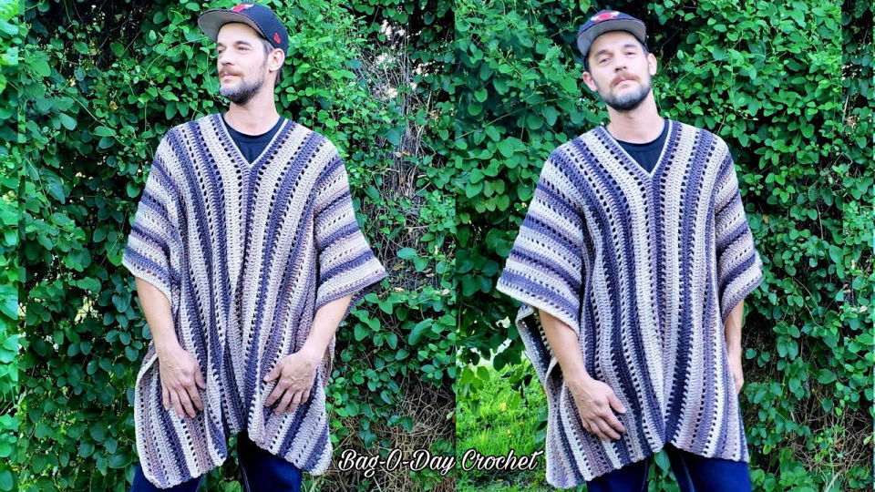 How to Crochet a Mens Poncho