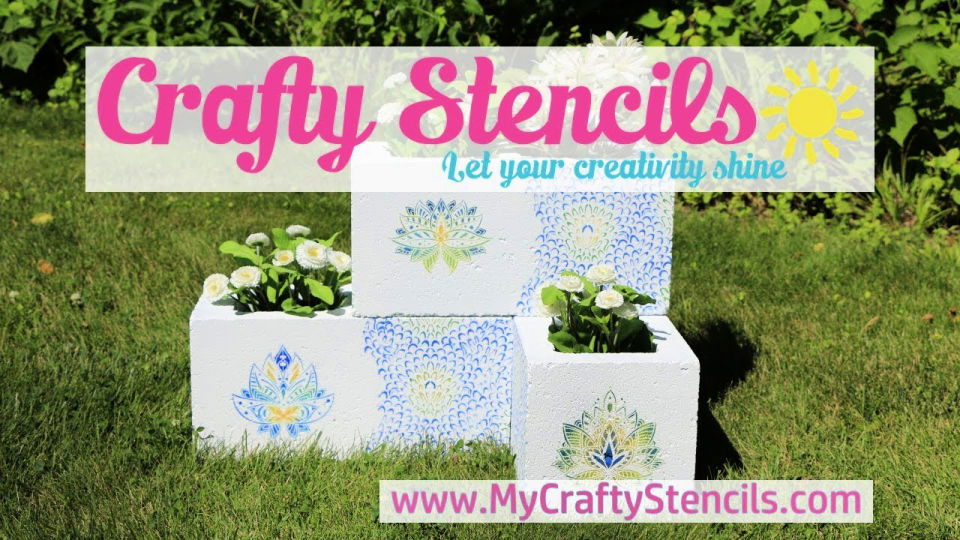 Painted Cinder Block for Flower Planters