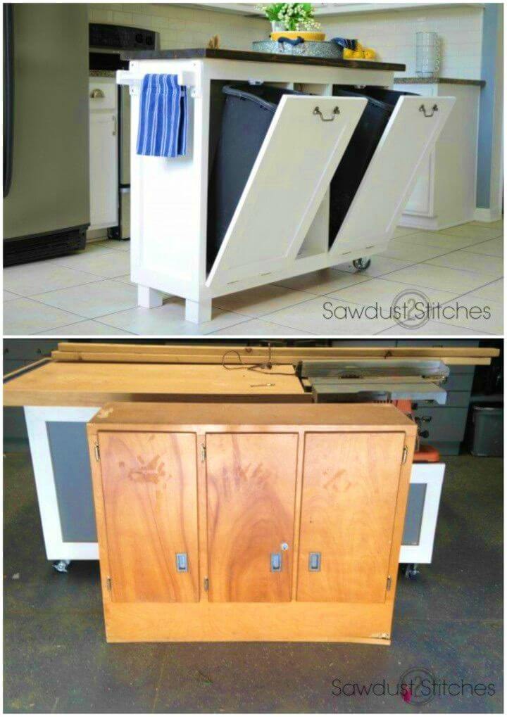 Recycle Cabinet Into a Kitchen Island
