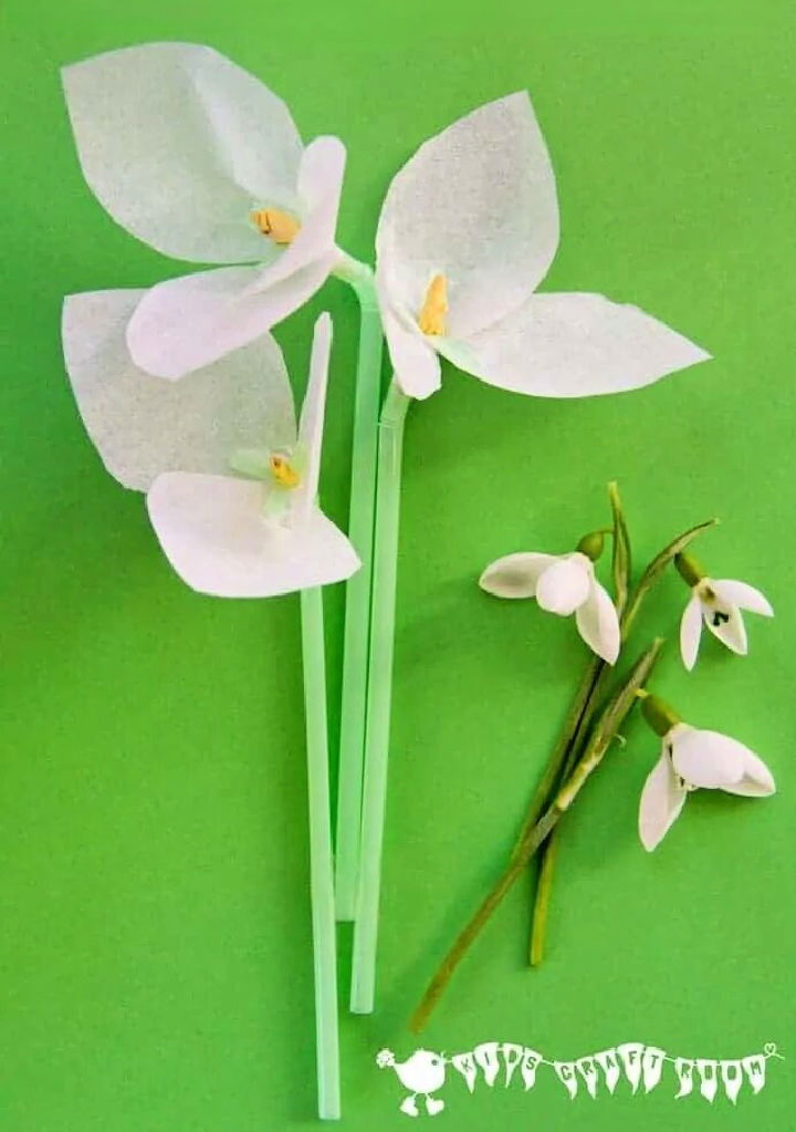 Make a Snowdrop Tissue Paper Flower